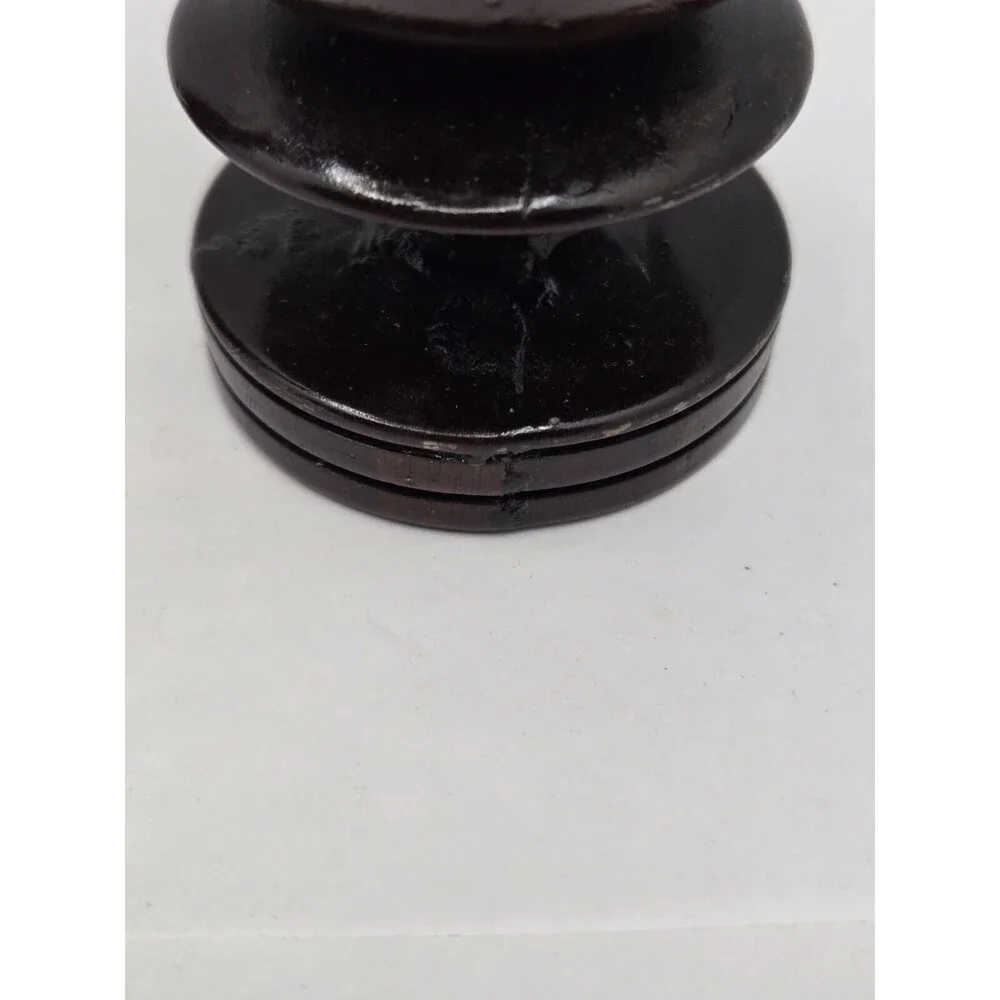 Antique Hand Made Turned Wood Gothic Style Wooden Candle Stick Holder Old World